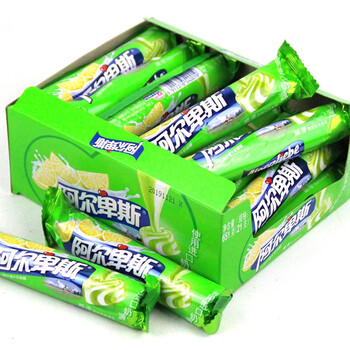 阿尔卑斯条装硬糖31g 多口味原味草莓牛奶糖结婚庆零食喜糖 沁爽柠檬