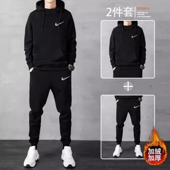 運動戶外>運動服飾>套裝>nike>nike耐克頓秋冬季加絨運動服男套裝純色