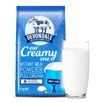 德运（Devondale）全脂成人奶粉1kg 调制乳粉儿童学生牛奶粉高钙高蛋白澳洲原装进口