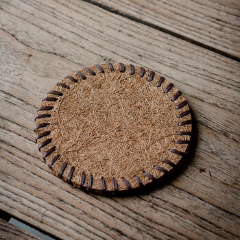 天然椰丝杯垫椰棕特色茶垫鬃毛垫茶具养壶垫棕毛编织隔热垫13cm椰丝垫