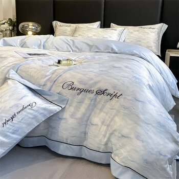 乐世屋情人草家纺四件套梦之语夏季冰丝四件套床单被套件轻奢裸睡水洗