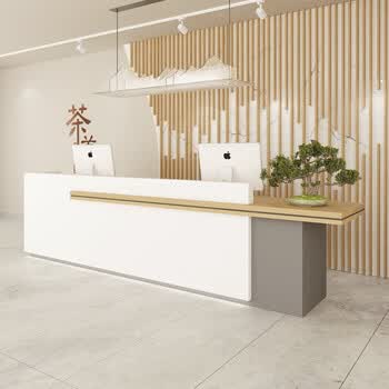 订制培训机构前台接待台酒店吧台收银台美容院公司桌办公柜台商用造型