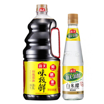 海天 生抽 味极鲜特级酱油 1.9L+海天 白米醋 450ml 中华老字号