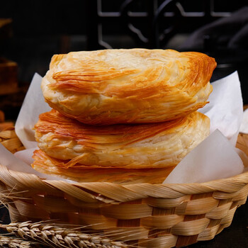 胚早餐早点手抓饼面点生鲜葱油饼烧饼陕西老潼关千层饼肉夹馍100g20个