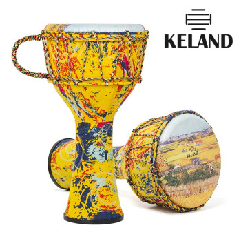 凯朗Keland非洲手鼓ABS便携免调音初学者成人儿童幼儿园现代非洲手鼓 小麦田园（绑绳款10寸）