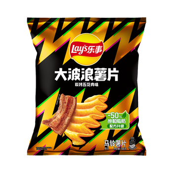 乐事（Lay's）大波浪薯片 碳烤五花肉味 135克 休闲零食  膨化食品 碳烤五花肉味 135g