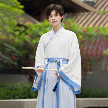魏晋风汉服男广袖中国风汉元素日常表演服演出服学生班服古装 h套装 s