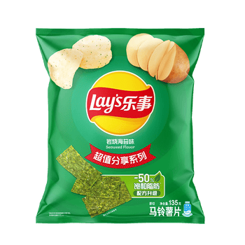 乐事（Lay's）薯片 岩烧海苔味 135克 休闲零食 膨化食品 岩烧海苔味 135g*1袋