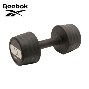 锐步(Reebok) 哑铃10kg 男女士家用健身房专业包胶圆头哑铃增肌塑形健身器材商用小哑铃 RSWT-16060 单只装