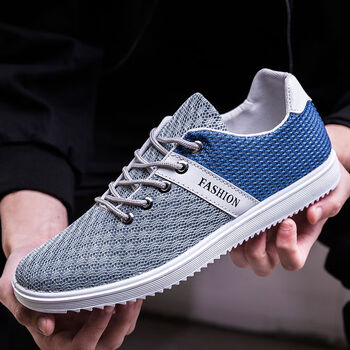 男鞋夏季网鞋男网面鞋男士运动休闲鞋百搭老北京布鞋832灰蓝42