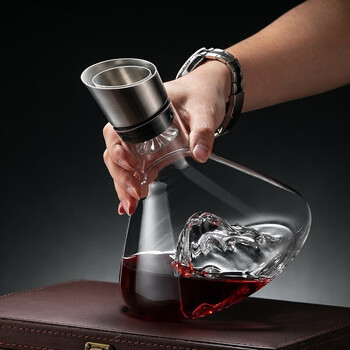 简乐奇瀑布式红酒醒酒器快速家用套装玻璃葡萄酒倒酒存酒分酒壶 冰山