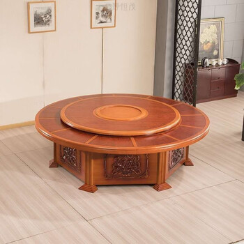芸婷酒店圆桌大餐桌电动转盘大圆桌1520人饭店商用旋转宴会中式圆桌