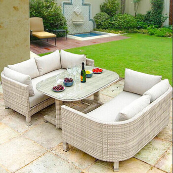 金槌户外阳台藤编沙发卡座组合室外庭院休闲桌椅酒店餐厅花园藤椅沙发