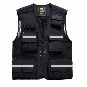 应急救援消防马甲定制红色速干多口袋通讯反光马夹背心加大印黑色7898