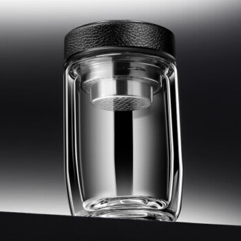 啡晨双层玻璃杯男士茶杯办公水杯茶水分离隔热商务杯子个人专用