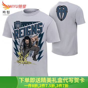 艳誉【顺丰到家】wwe衣服短袖大狗罗曼雷恩斯t恤出场服半袖摔角健身比
