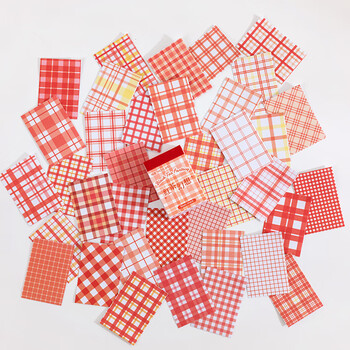 一本格纹贴纸手账打底拼贴素材包ins风盐系格子边框不干胶贴画套装