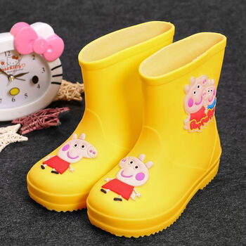 栀洁  雨靴儿童宝宝雨鞋新款儿童雨鞋小猪佩奇男女童雨靴防滑防水卡通