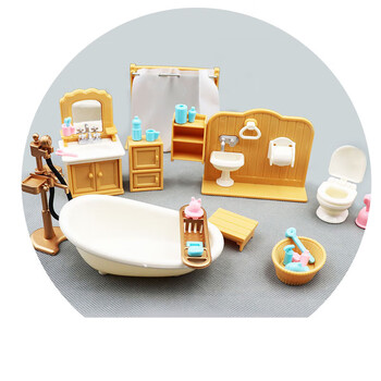 过家家玩具仿真家具浴室卫生间厕所浴缸洗手台迷你小摆件礼物浴室套装
