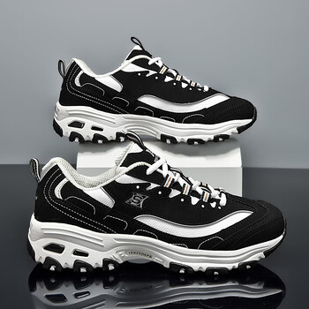 女鞋新款休闲运动潮鞋情侣款熊猫鞋老爹鞋 黑白 46【图片 价格 品牌