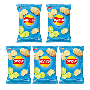 乐事薯片青柠味70g10包巨型大零食小吃休闲食品同款送女友5包青柠味