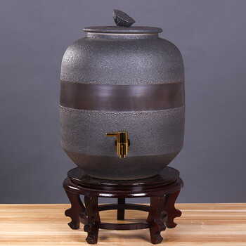 功夫茶水桶可抽水陶瓷水缸大号带龙头家用储水罐餐厅饮水机 款五50斤