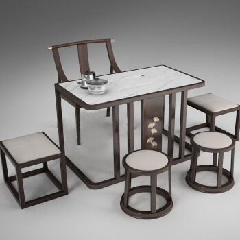 小型茶桌 客厅椅组合小型新中式茶桌家用小茶台现代简约实木小茶桌