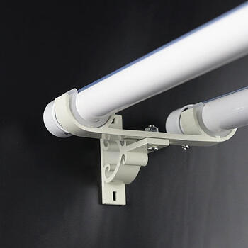 罗马杆底座窗帘托架顶装侧装单杆双杆配件钩子墙码旋转支架双架纯白色