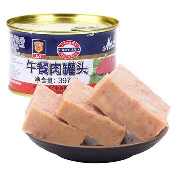 梅林午餐肉火腿肠罐头 397g 中华老字号(不含鸡肉)*24罐  整箱装