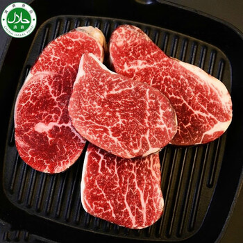 清真原切高品质谷饲雪花牛肉纯干无添加块块带雪花纹 适合煎烤火锅 4