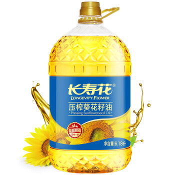 长寿花 食用油 压榨一级葵花籽油 6.18L