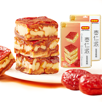 好想你 枣仁派198g/袋*2 红小派枣夹核桃蜜饯果干红枣零食 198g2袋【超值爆款枣仁派】
