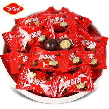 金冠麦丽素500g结婚喜糖巧克力味豆休闲零食散装批发 【每斤18.