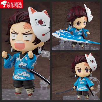 阙思芊2022新款灭之刃q版粘土人1510灶门炭治郎终选拔ver戴面具可动