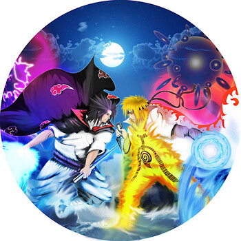 火影地毯卡通地毯动漫火影忍者无限月读写轮眼圆形地毯卧室休闲毯电脑