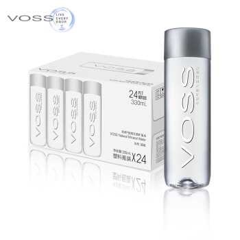 芙丝（VOSS）饮用天然矿泉水 330ml*24整箱（塑料瓶）弱碱性水 整箱装