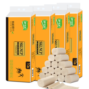 卫生纸巾卷纸无芯4层600g10卷家用竹浆卷筒纸手纸厕纸商用批发 4提40