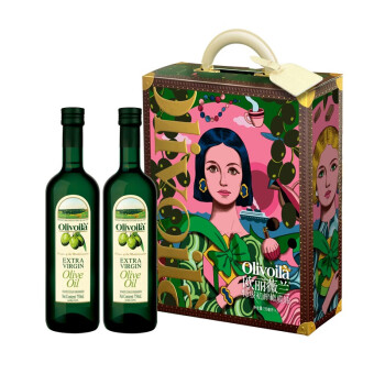 欧丽薇兰 Olivoilà  食用油 橄榄油 特级初榨橄榄油礼盒 750ml*2瓶(新老包装随机发货）