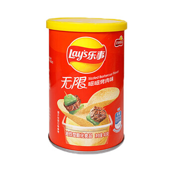 乐事薯片桶装罐装原味土豆片整箱儿童小孩零食休闲食品小吃 烤肉味40g