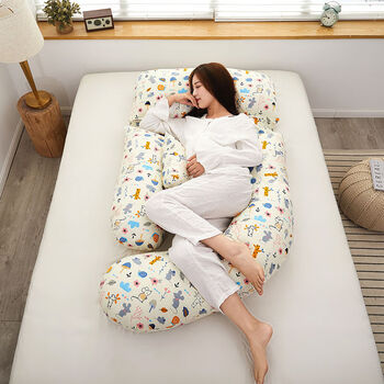 多功能孕妇枕头侧睡枕u型孕期托腹夏季孕妇睡觉神器靠垫抱枕精梳全棉