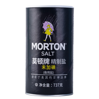 莫顿（MORTON） 盐 无碘精制盐（未加碘） 无碘食盐 737g