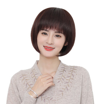老年妈妈真发发套自然女士气质全头套自然黑全真发递针肤化顶心七件套