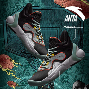 安踏篮球鞋男鞋速决实战耐磨防滑高帮防滑耐磨运动鞋男士112041612黑