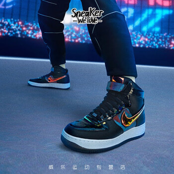 nike耐克airforce1af1镭射炫彩像素电玩休闲运动鞋dc0831101445