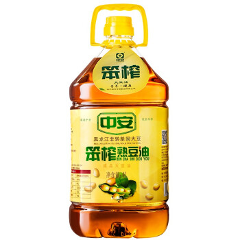 中安 压榨熟豆油 食用油非转基因 笨榨大豆油 4L