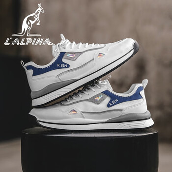 两双199阿尔皮纳袋鼠男鞋休闲鞋阿甘鞋男2022春季新款透气潮男士厚底