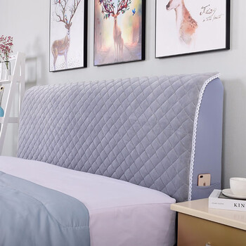 良至床头罩全包布艺床头软包床头套床头套罩套弧形床头布床靠背罩灰色