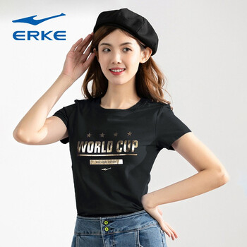 erke/鸿星尔克女装t恤女短袖夏装韩版半袖上衣ins潮女子运动装学生