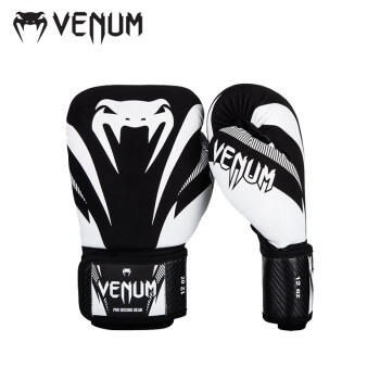 VENUM IMPACT毒液英派克系列拳击手套散打格斗沙袋比赛训练拳套成人健身 黑白色 10OZ