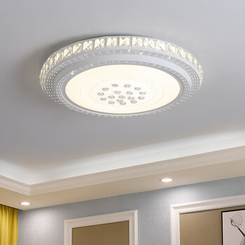 派钦客厅灯现代简约led吸顶灯圆形水晶主卧室灯温馨浪漫房间餐厅灯具